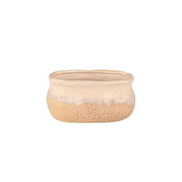 Rough Stoneware Planter, Cream/Tan (Various Styles)