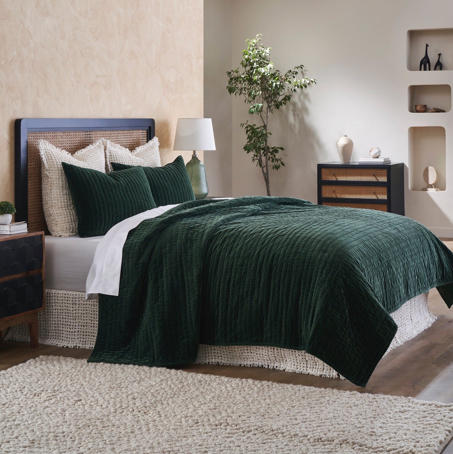 Ethan Velvet Kale Quilt, King