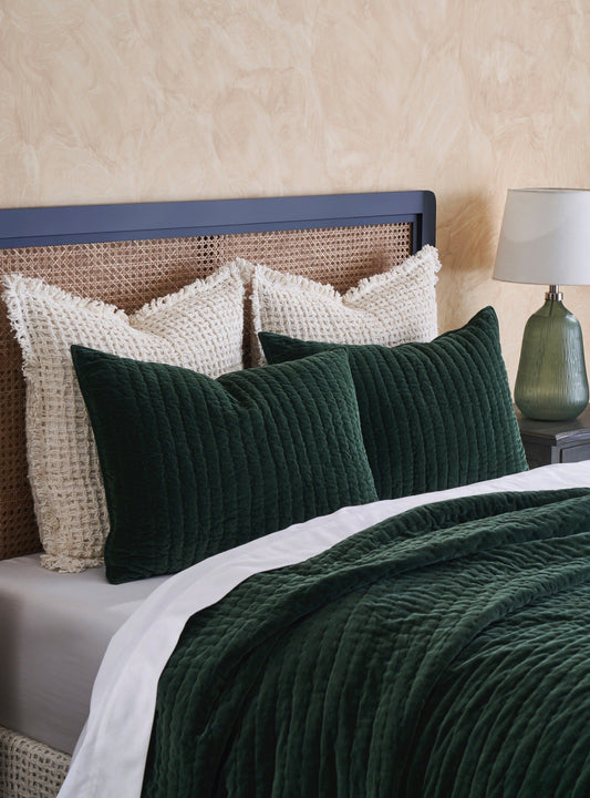 Ethan Velvet Kale Quilt, King