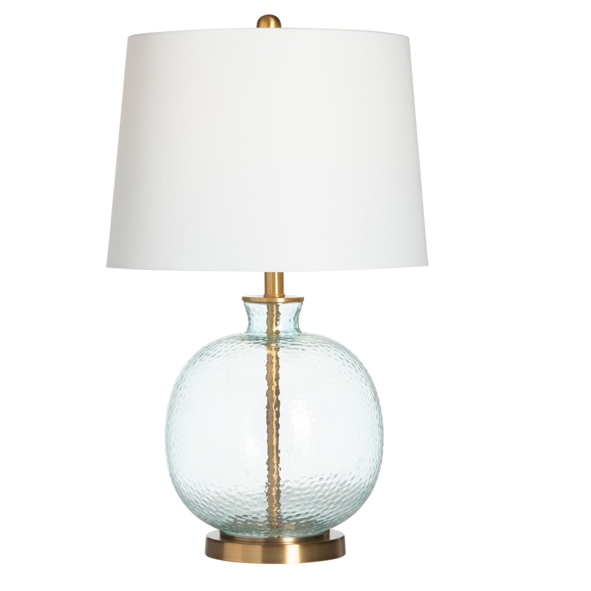 Hammered Glass Table Lamp, Aqua Blue