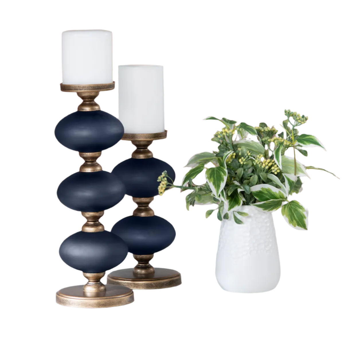 Blue Pillar Candleholder (Various Sizes)