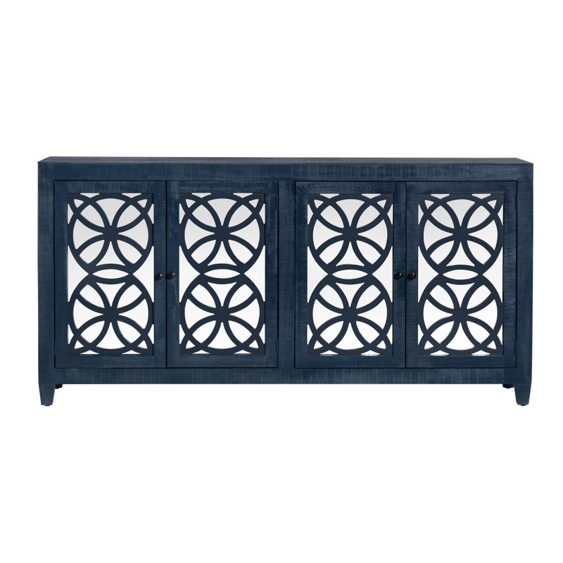 Nottingham Mirrored Console, Indigo Blue