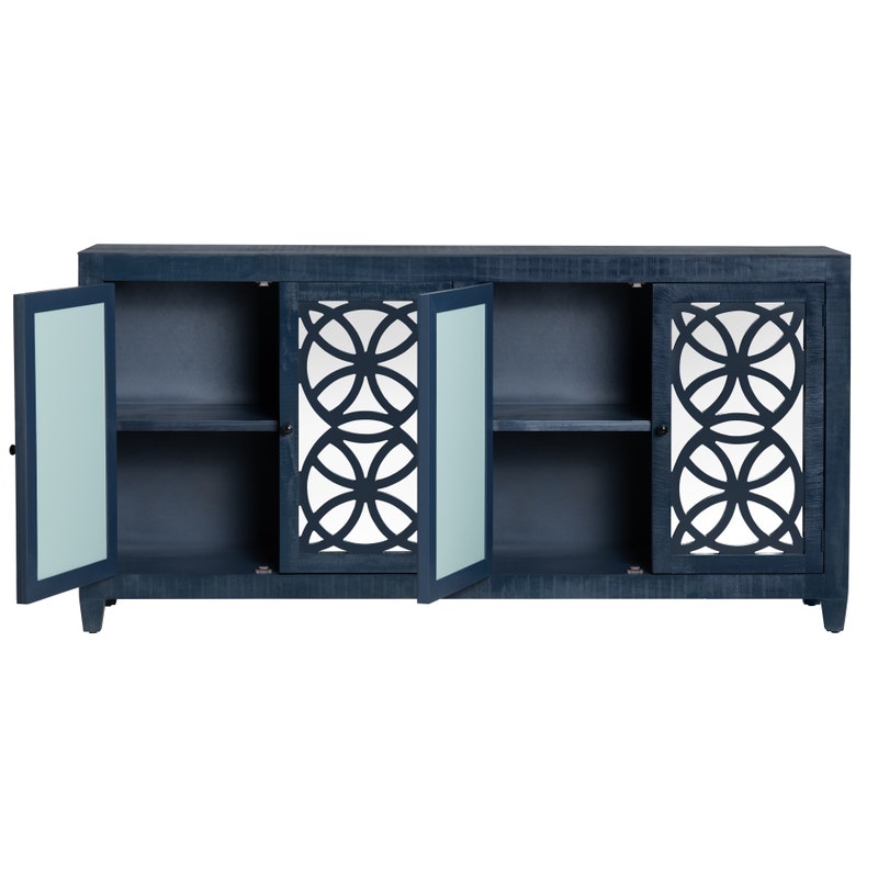 Nottingham Mirrored Console, Indigo Blue