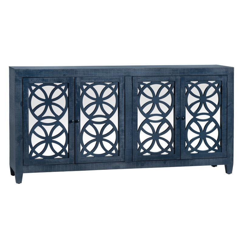 Nottingham Mirrored Console, Indigo Blue