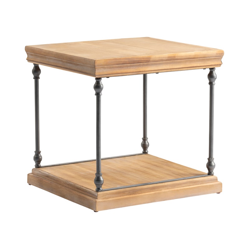 La Salle Wood & Metal End Table