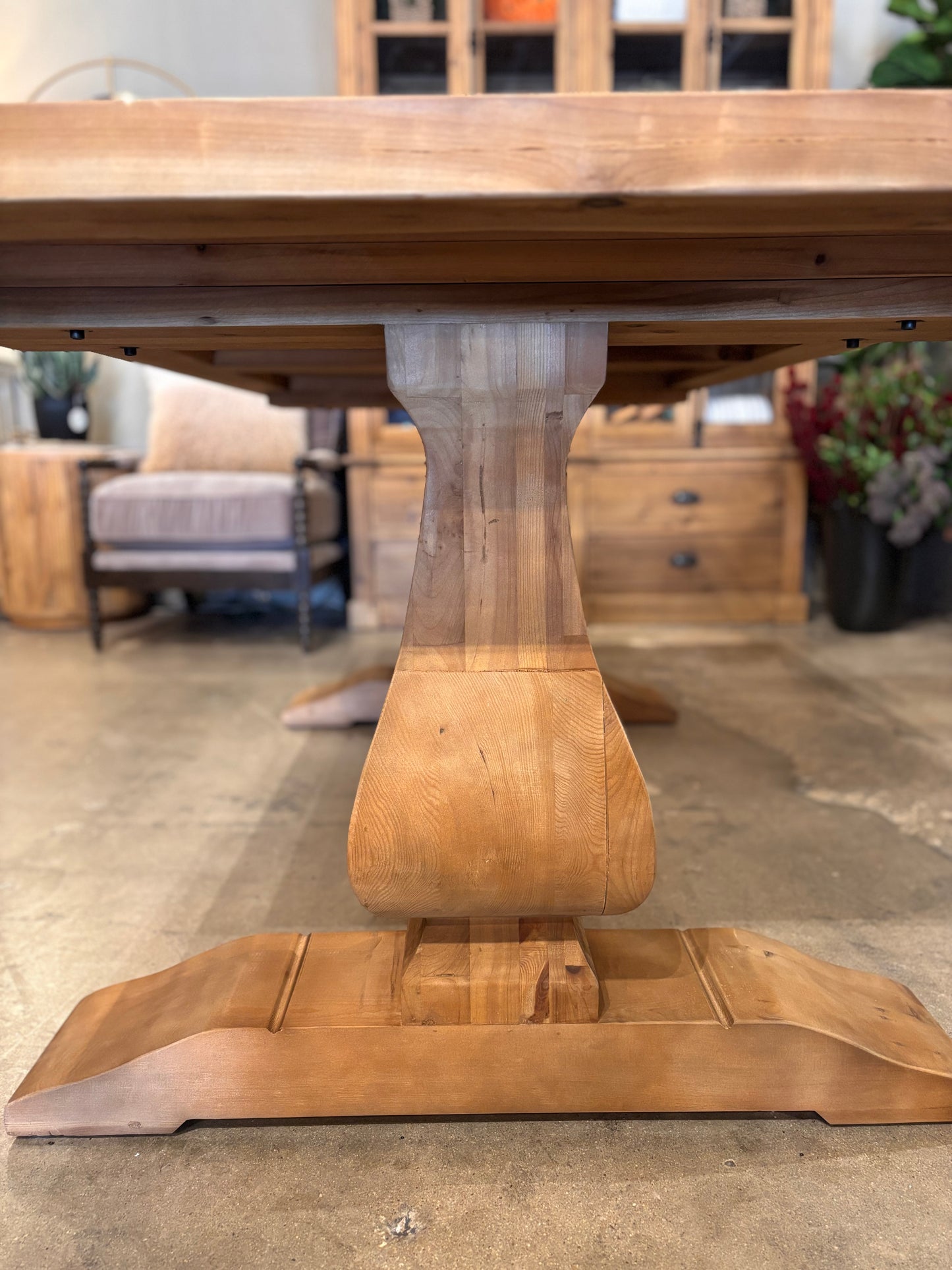 Addison 7' Parquet Dining Table, Natural Finish