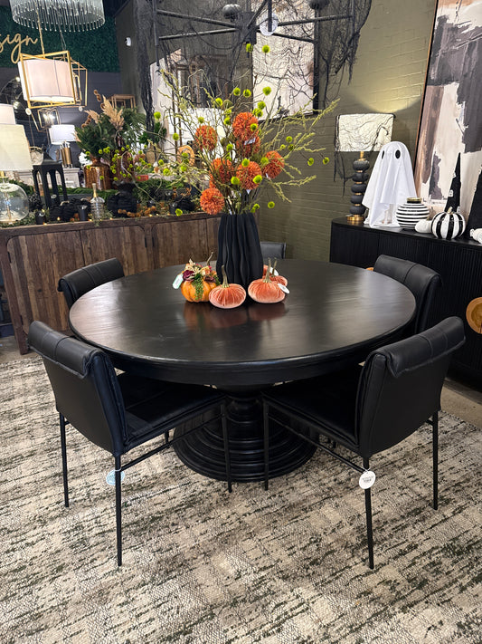 Black 60" Round Dining Table (Brookside)