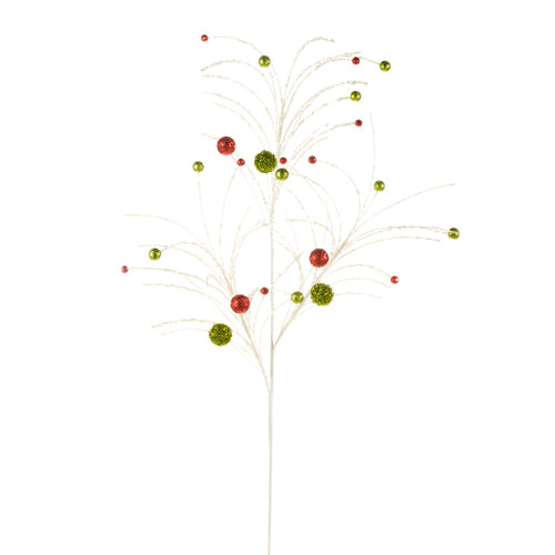 42" Red/Green Glitter Ball Spray