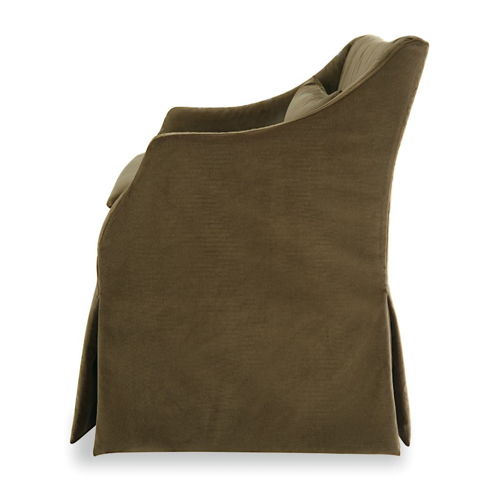 Everlee Rolling Dining Chair, Vintage Velvet Olive