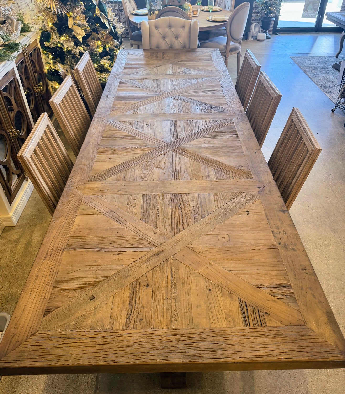 Allison Oak Parquet Dining Table