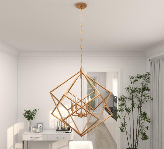 Gold Modern Metal Chandelier