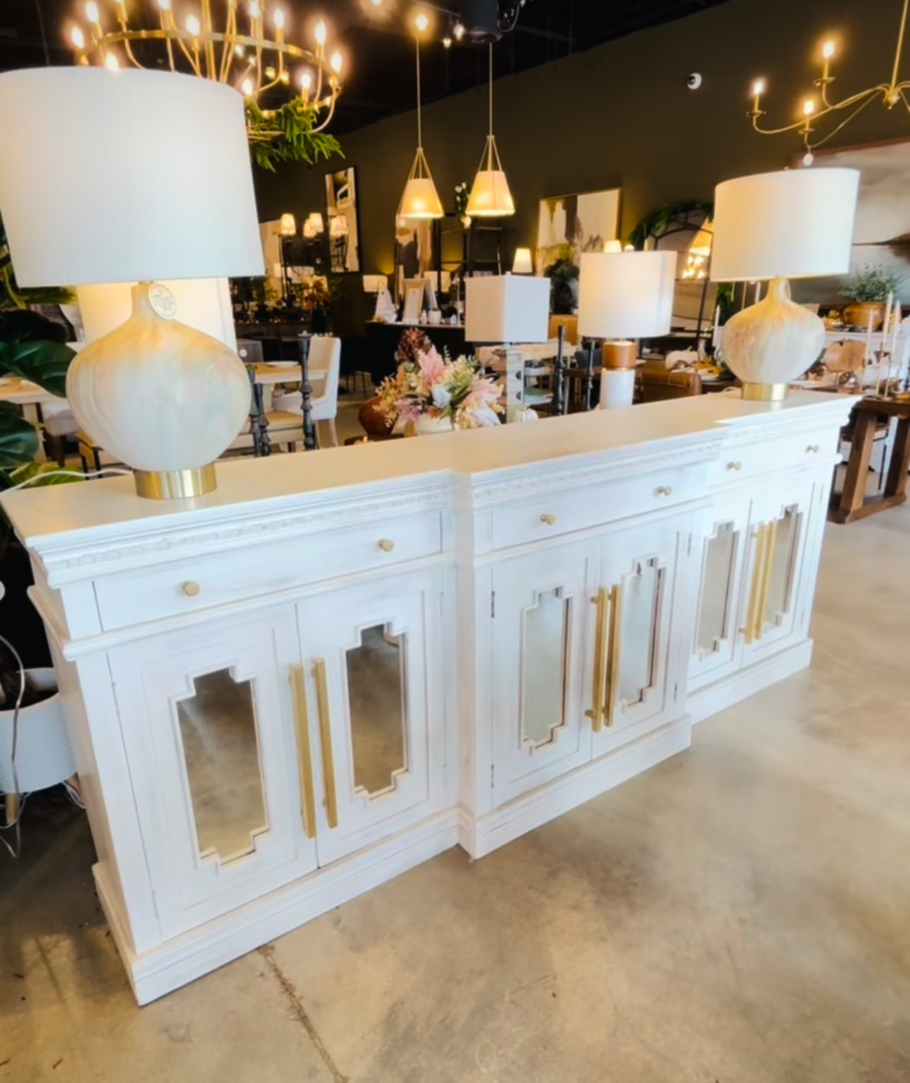 Skyler Mango Wood Breakfront, White