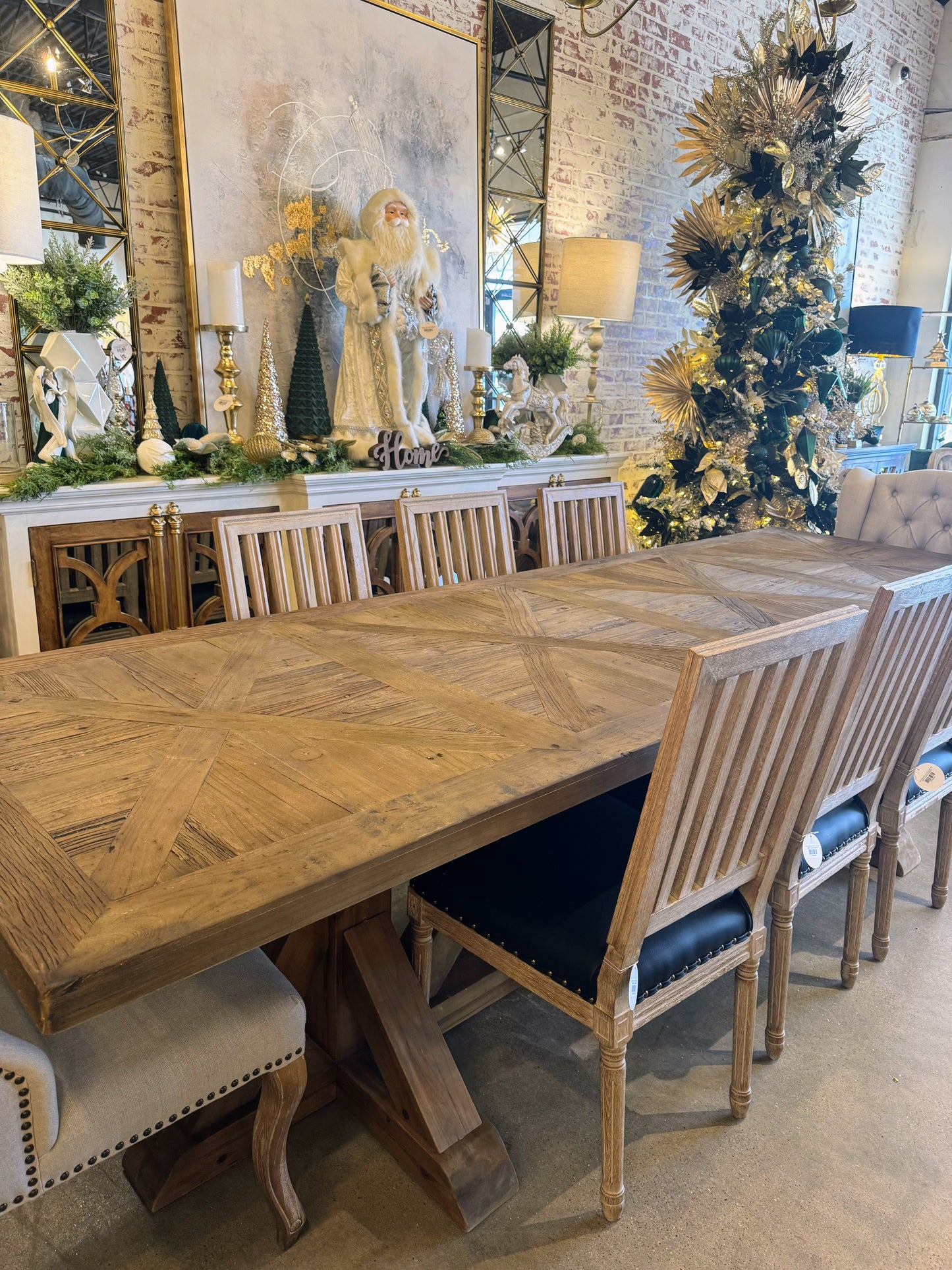 Allison Oak Parquet Dining Table