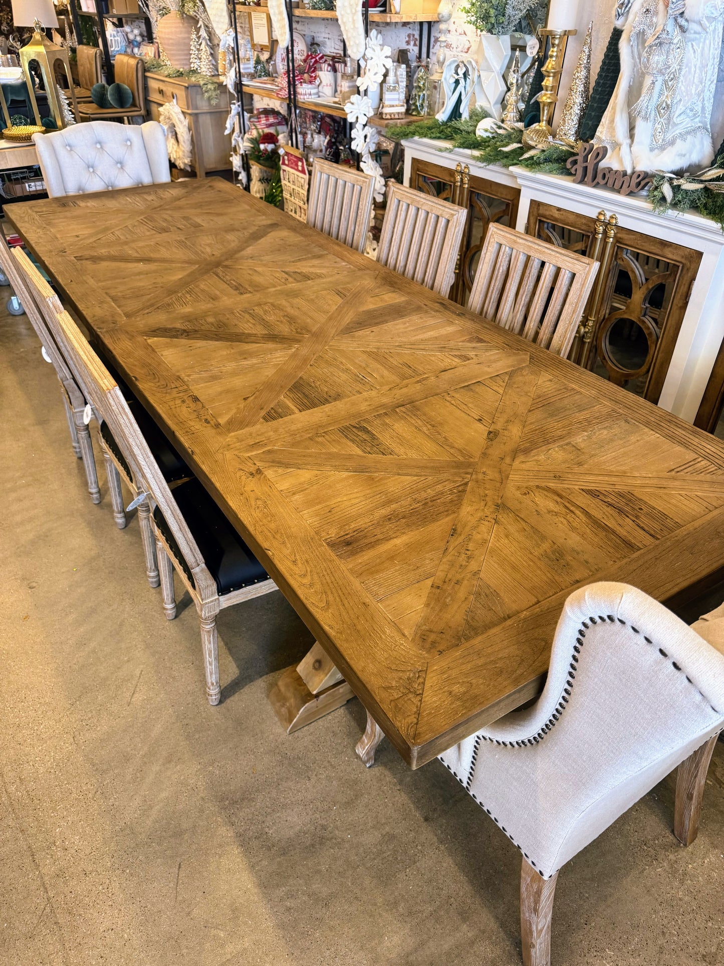 Allison Oak Parquet Dining Table