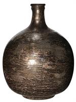 12.5" Foil Glass Bottle, Gold/Brown