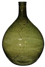 Large Pebbled Glass Vase, Dark Green