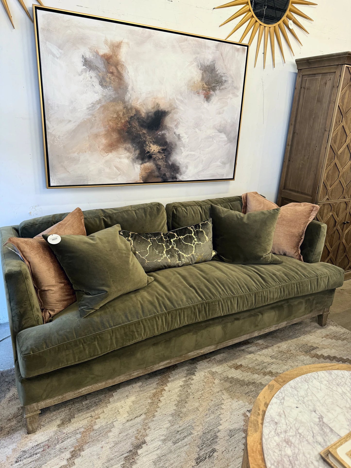 Ames Sofa, Vintage Velvet Olive