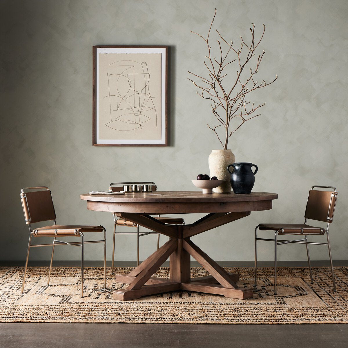 Cintra Round Extension Dining Table, Natural