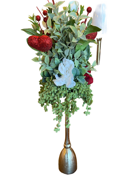 Red Heart Valentine's Candle Topper