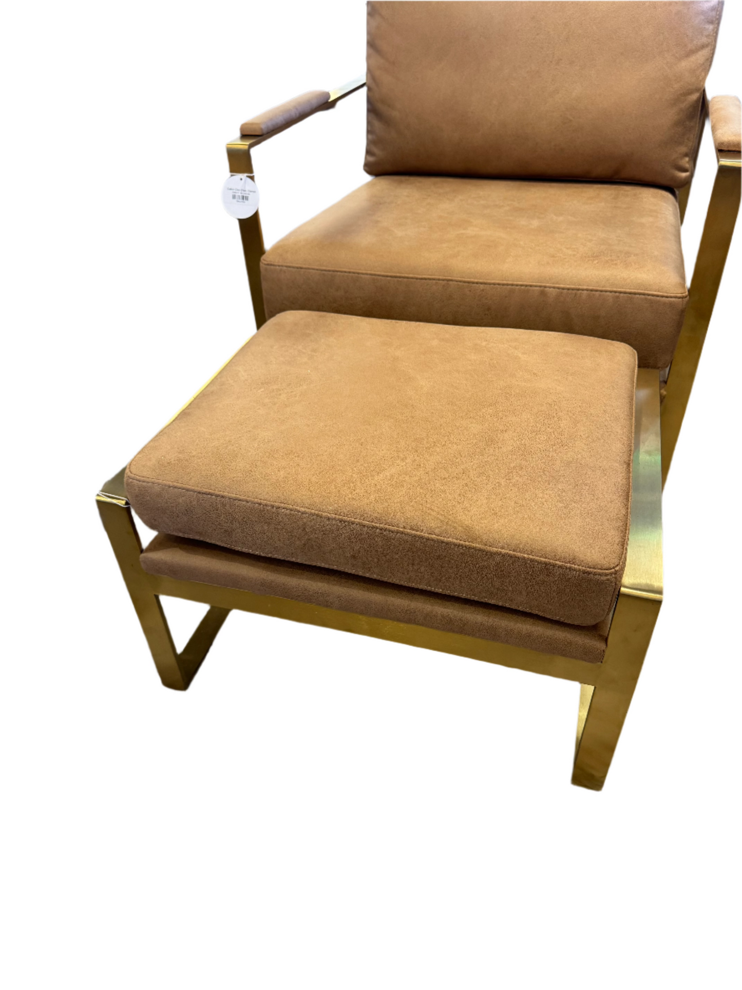 Calvin Club Chair Ottoman, Camel