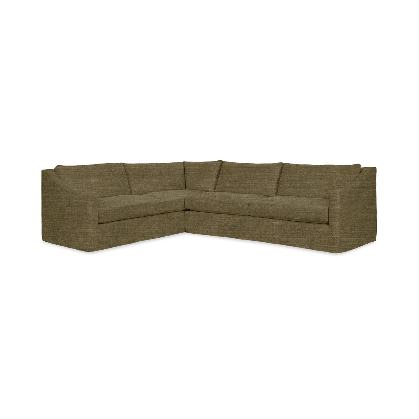 Kipton 2 Piece Sectional Sofa, Olive Velvet