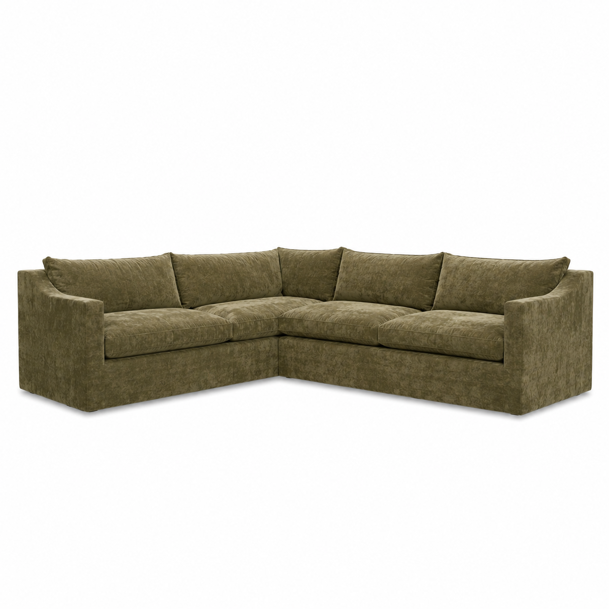 Kipton 2 Piece Sectional Sofa, Olive Velvet