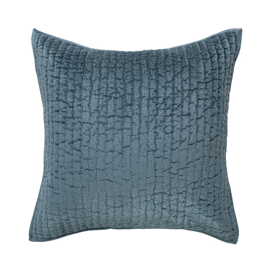 Bari Velvet Euro Sham, Stone Blue