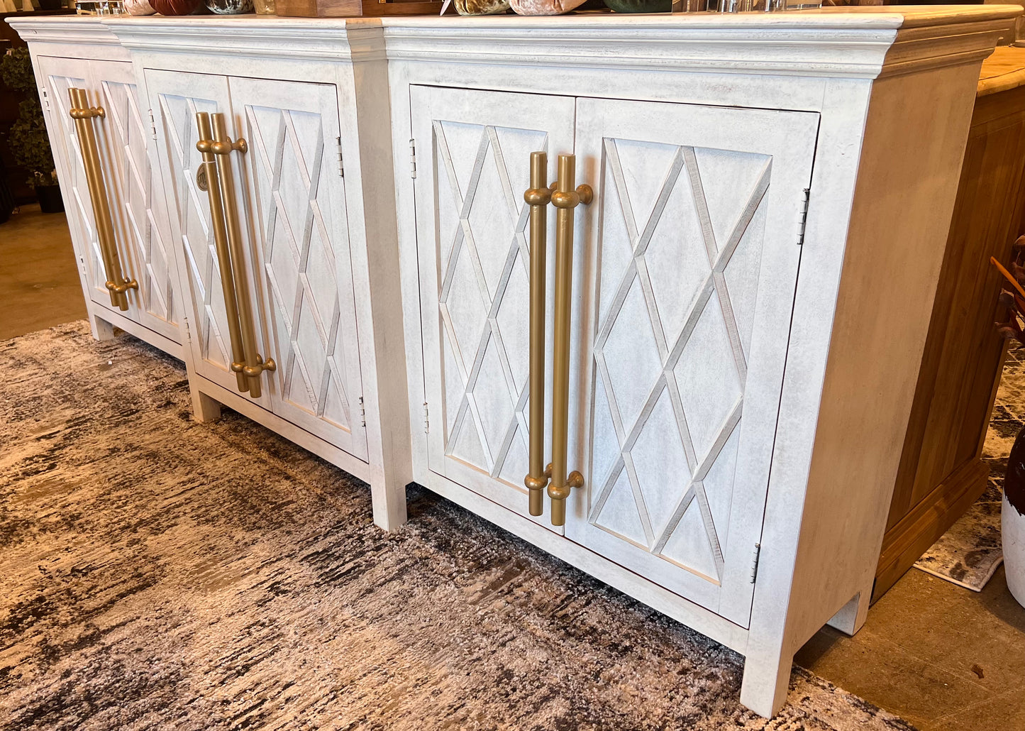 Leah Extra Long Breakfront, White