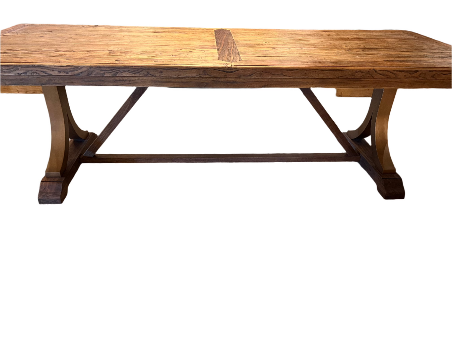 Able Oak Dining Table, w/ Gold Metal Legs