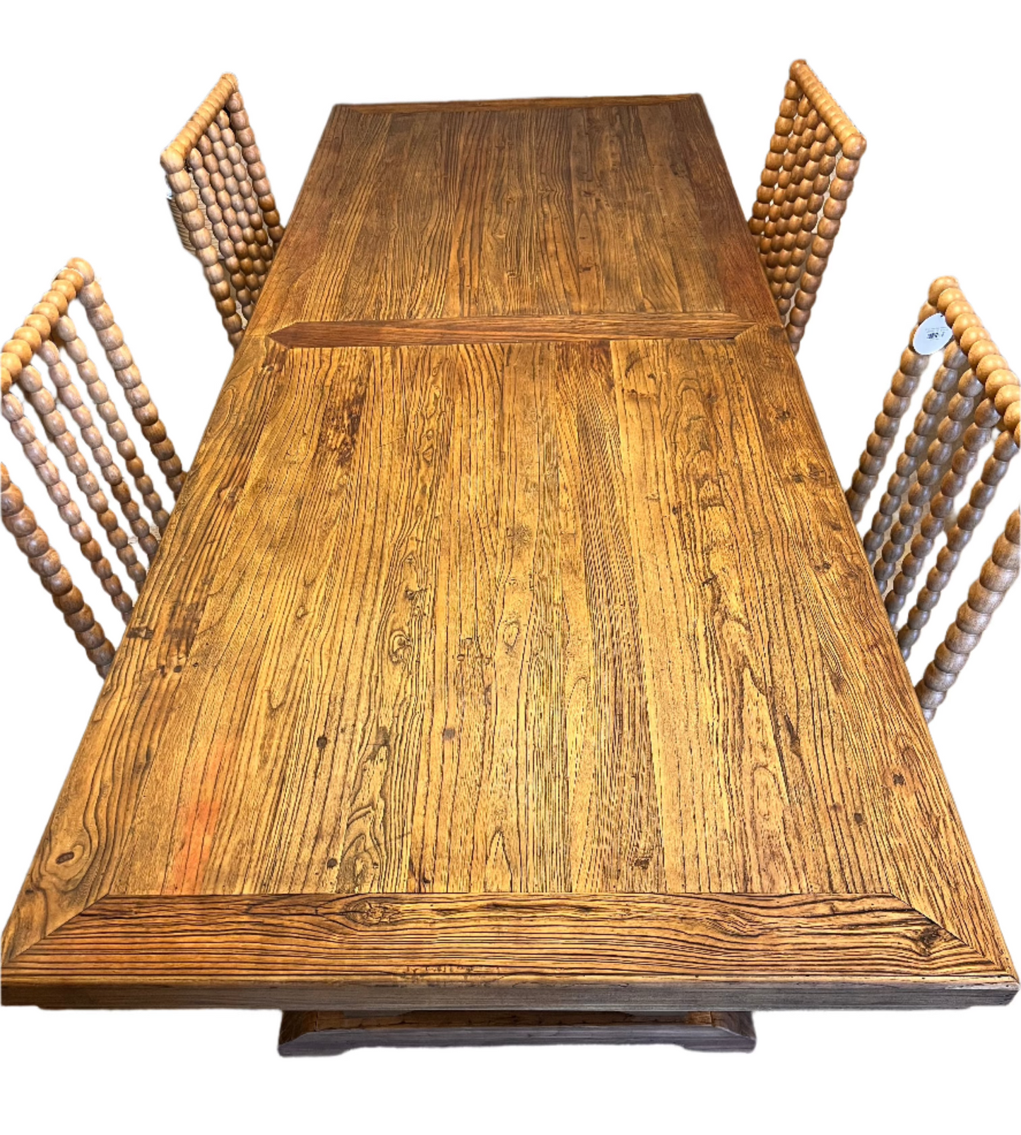Able Oak Dining Table, w/ Gold Metal Legs