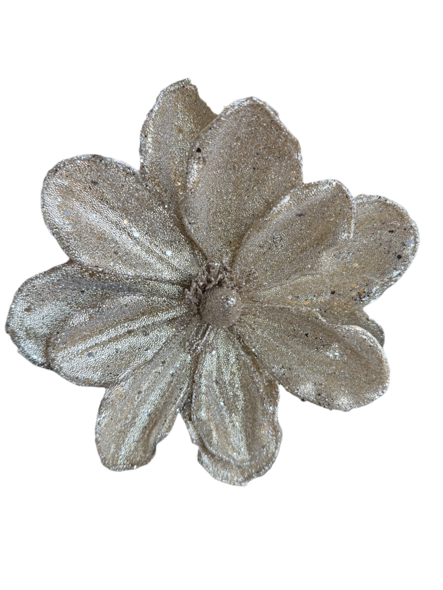 24" Micro Beaded Sequin Magnolia Stem, Champagne