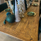 Able Oak Dining Table, w/ Gold Metal Legs
