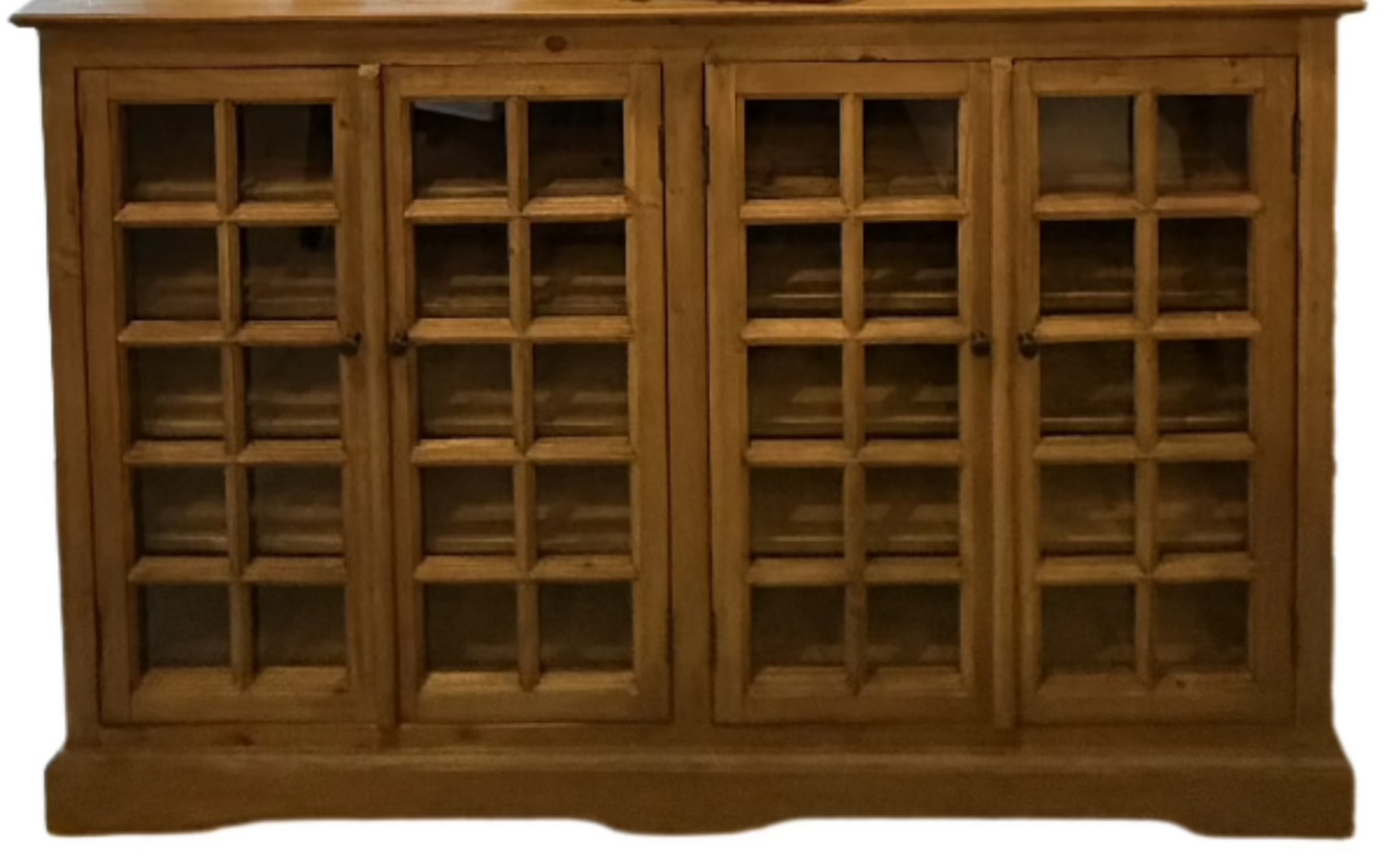 Brynn Narrow Window Pane Console (Natural)