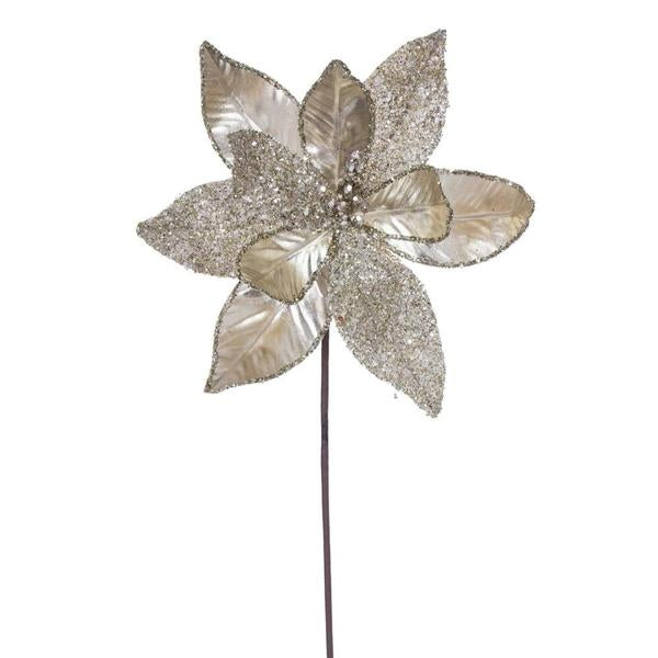 21.5" Champagne Poinsettia Stem
