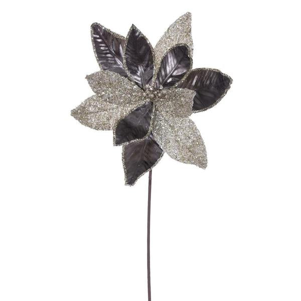 21.5" Pewter Poinsettia Stem