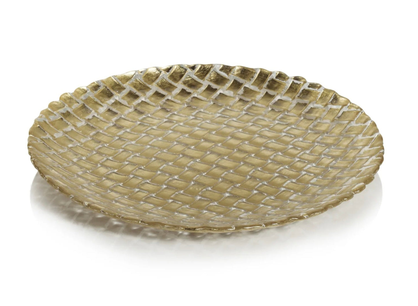 Braided Glass Plate, Gold