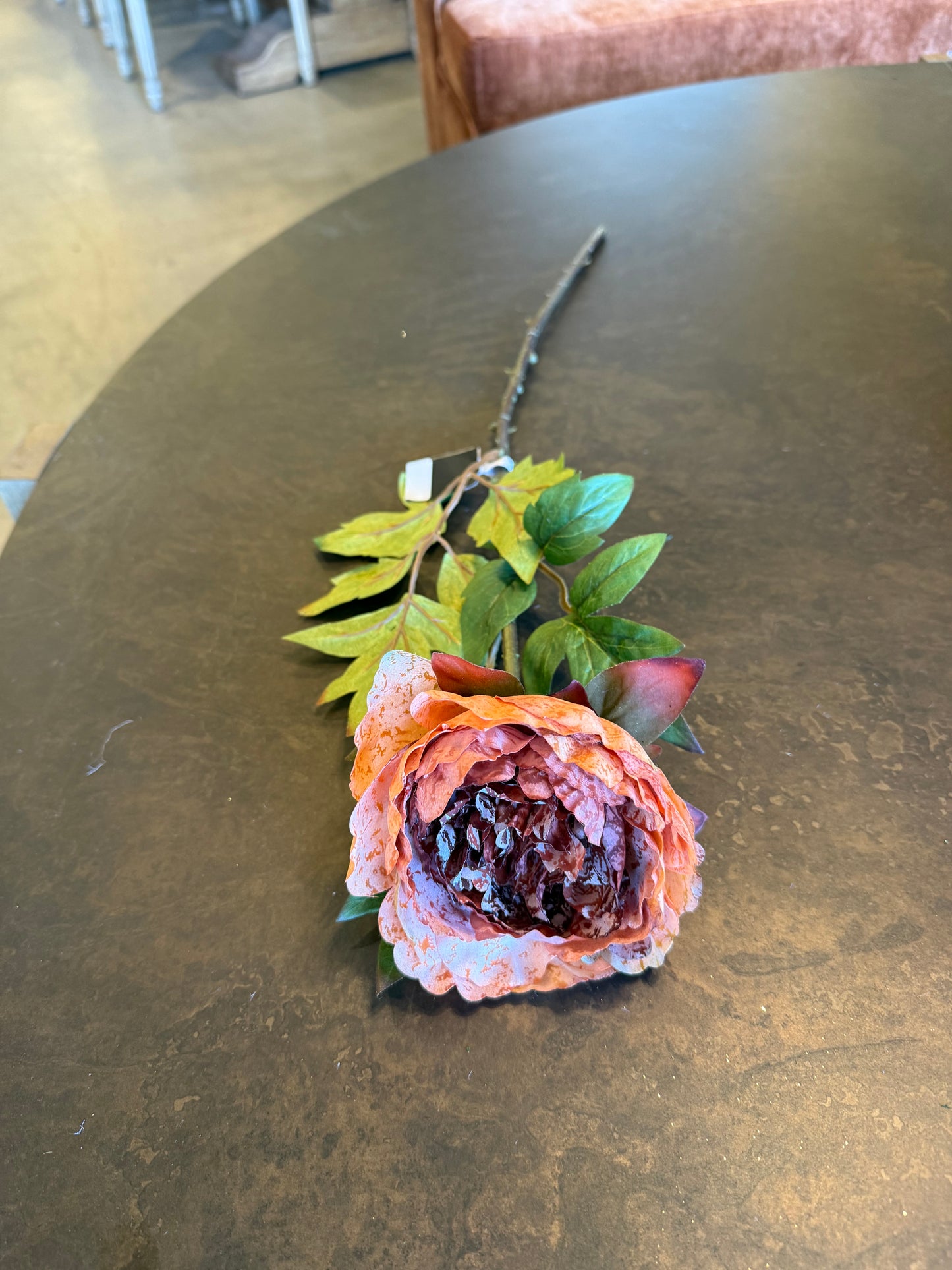 22" Orange Real Touch Peony