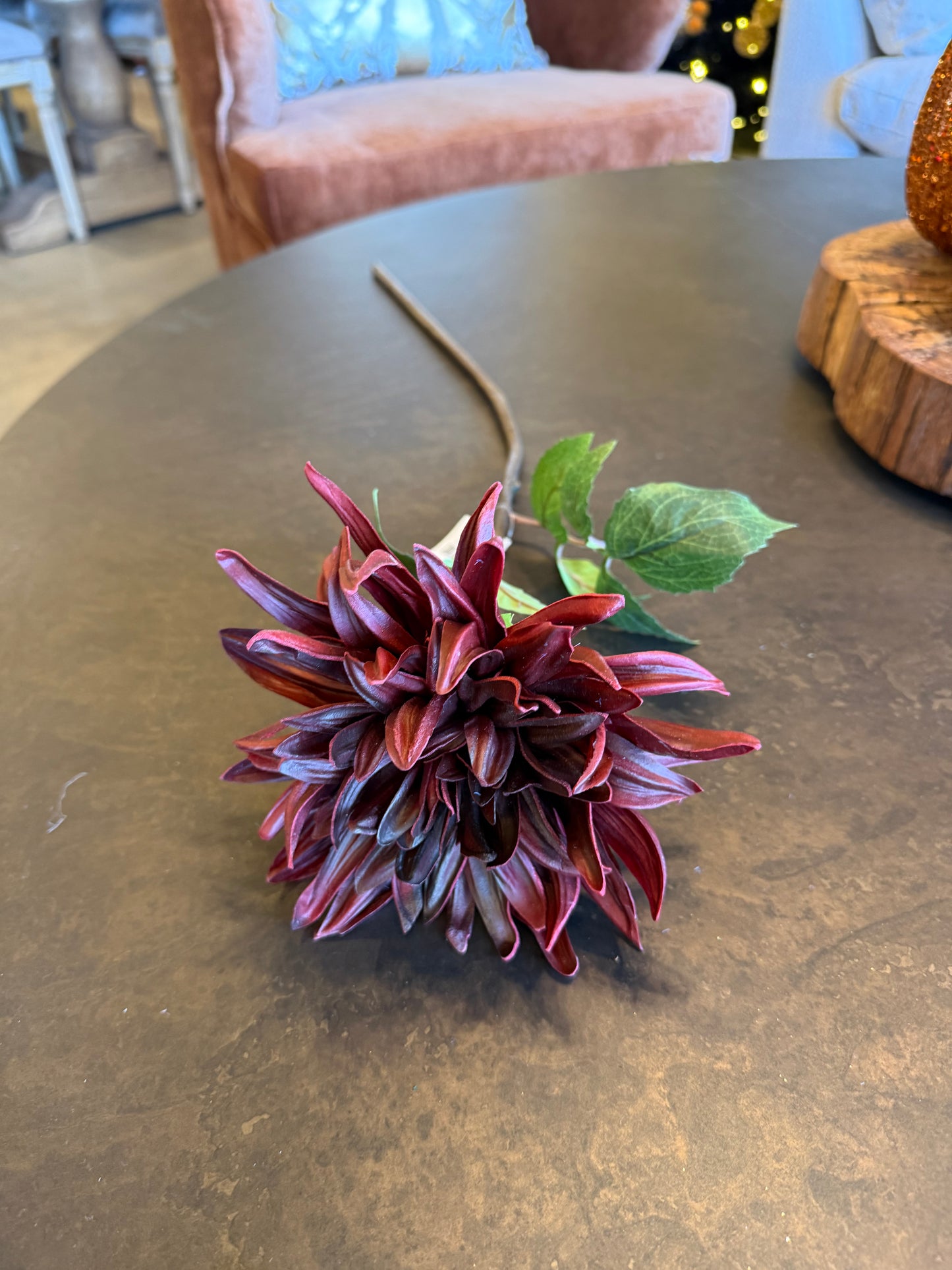 28.25" Burgundy Real Touch Dahlia Stem