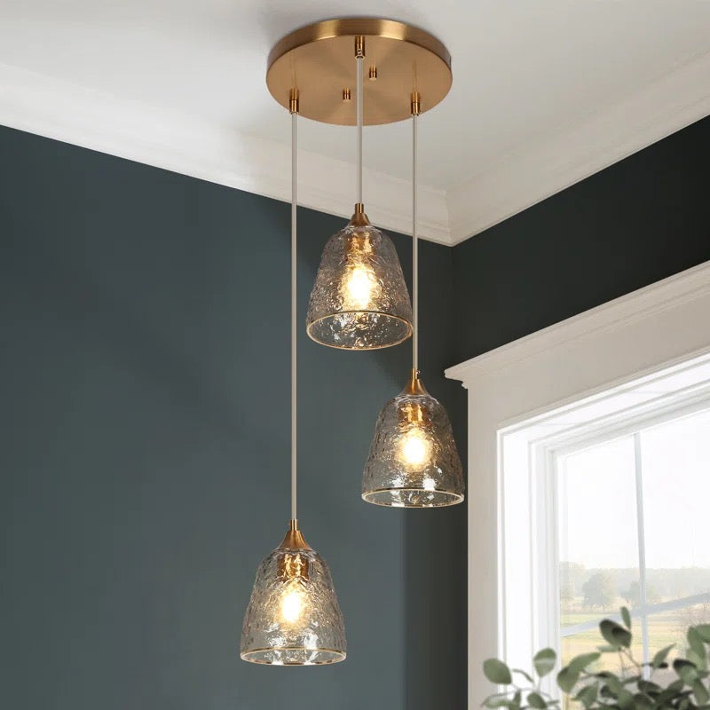 Amelia 3-Light Cluster Gold Pendant