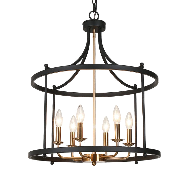 Sarah 6 Light Lantern Black & Gold