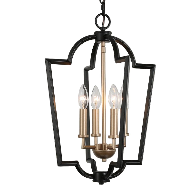 Dani 4 Light Lantern Black & Gold
