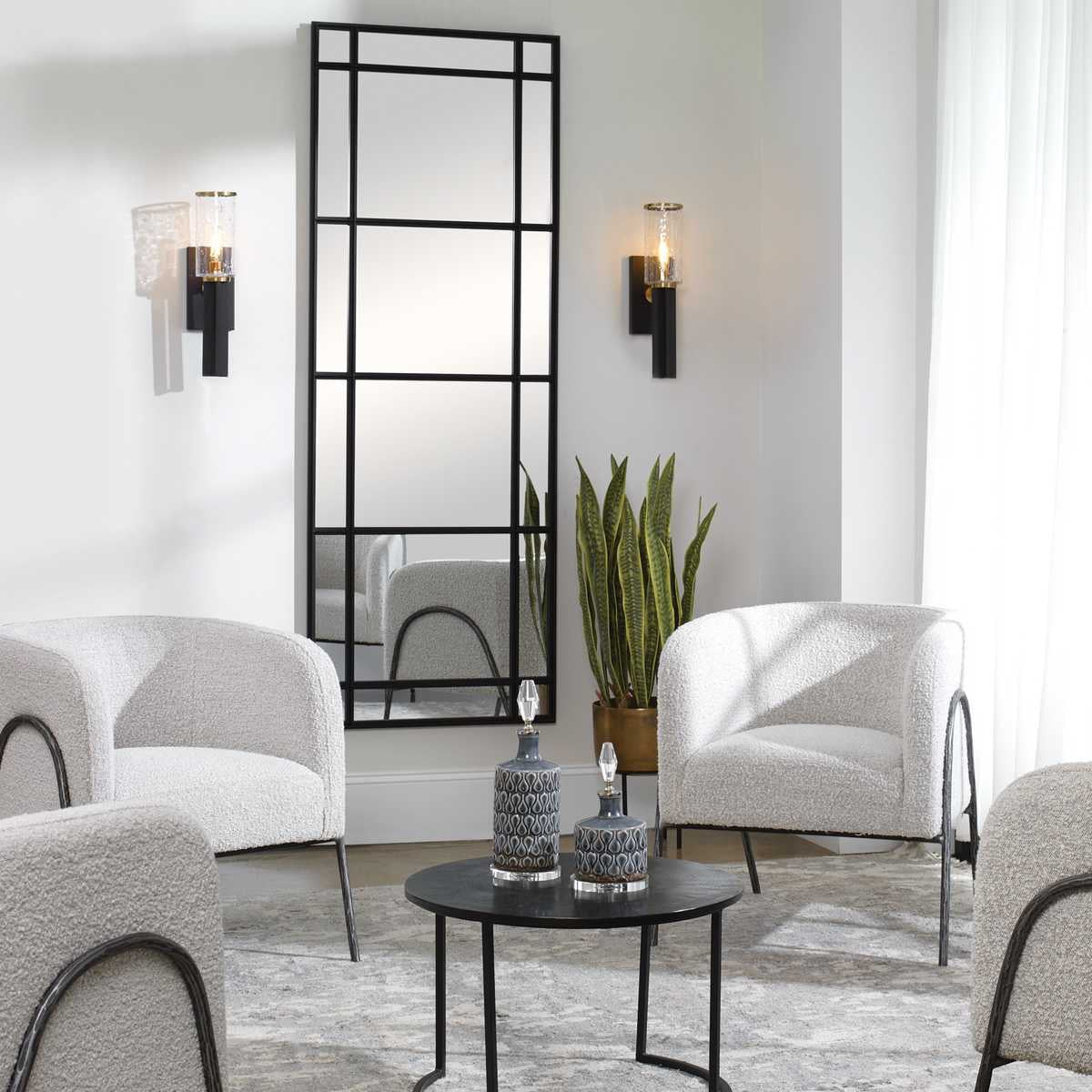 Jansdel Sconce, Glass & Black