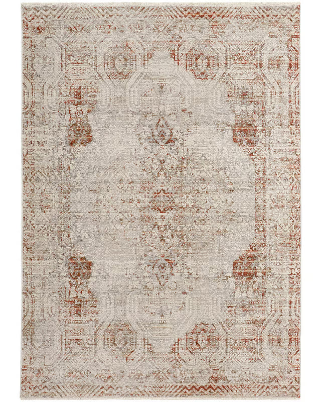 Kaia Rug, Gray/Rust (Various Sizes)