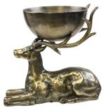 Antique Gold Deer with Bowl