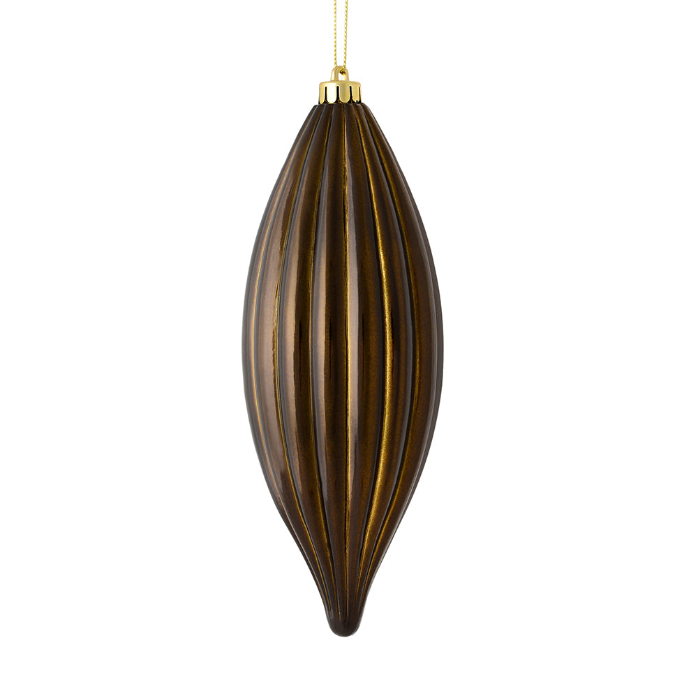 8" Chocolate Shiny Line Finial