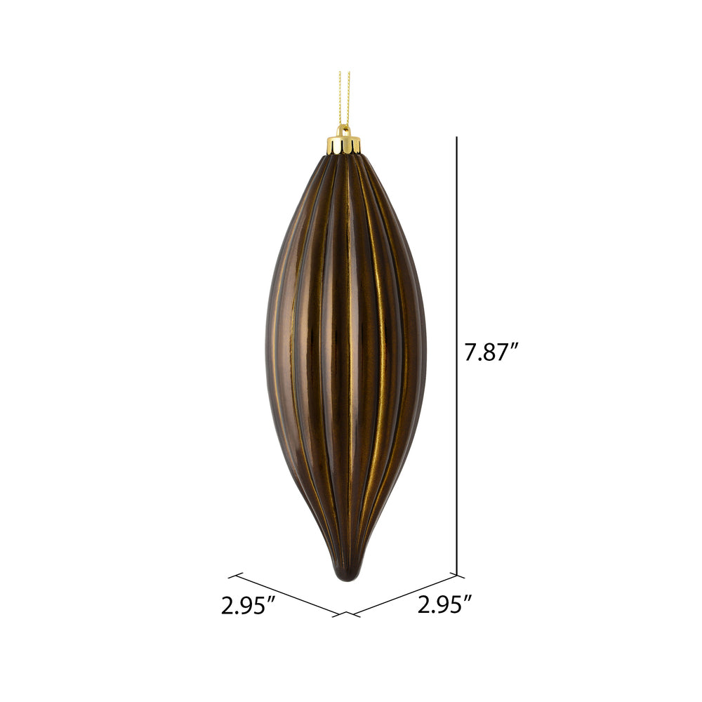 8" Chocolate Shiny Line Finial