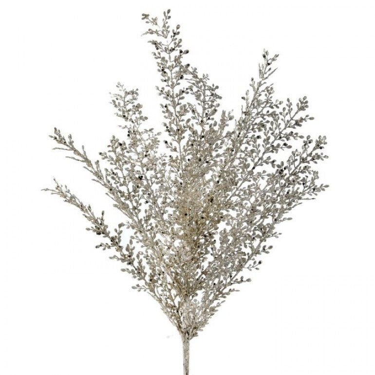 24" Glitter Sequin Artemesia Bush, Platinum