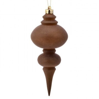 10" Frosted Finial Ornament, Dark Brown