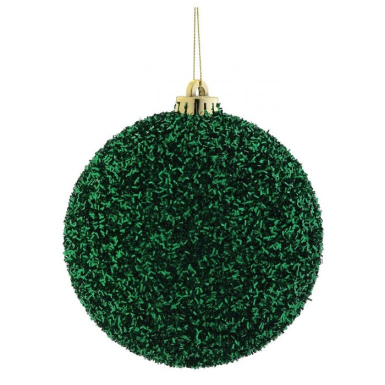 140MM Tinsel Ball Ornament, Green