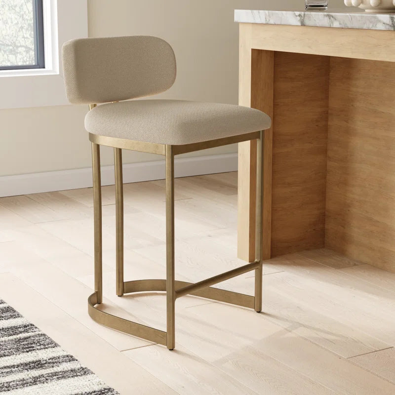 Vivian Counter Stool, Beige & Gold